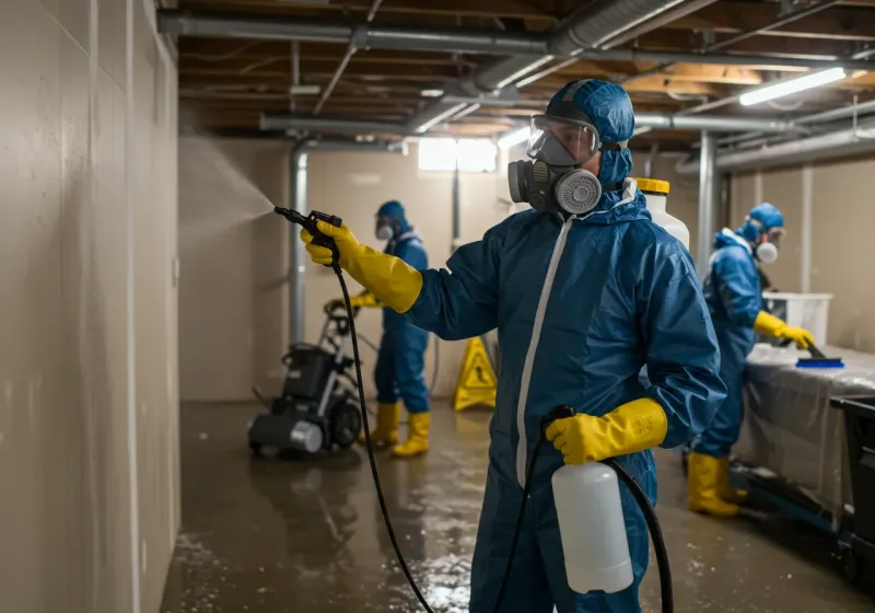 Basement Sanitization and Antimicrobial Treatment process in Grand Rapids, MI